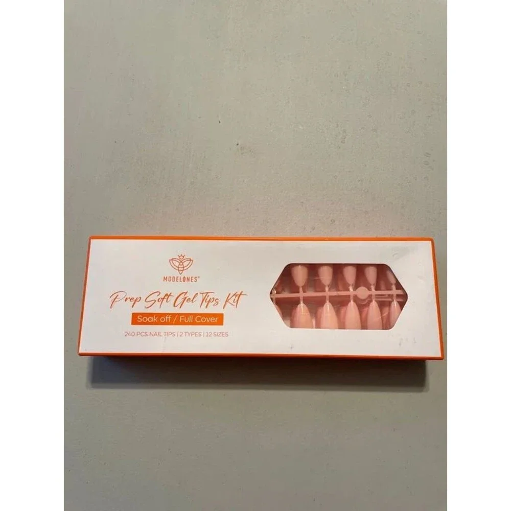 Prep Soft Gel Tips Kit features 240 soak-off, full-cover almond-shaped nails